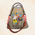 Bolso Bordado Kaki Flores