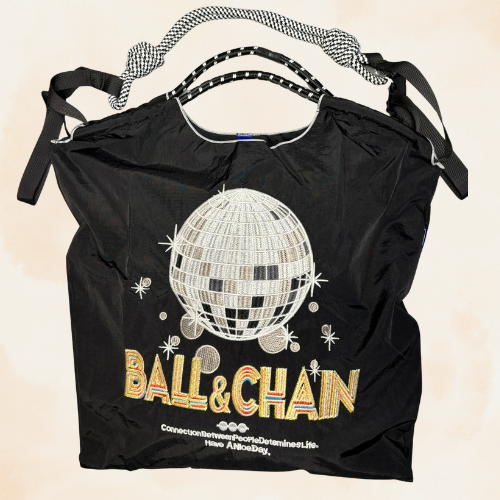 Bolso Bordado Negro Bola Disco