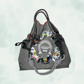 Bolso Bordado Verde Grisáceo Caballos