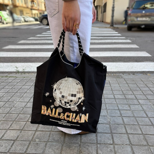 Bolso Bordado Negro Bola Disco